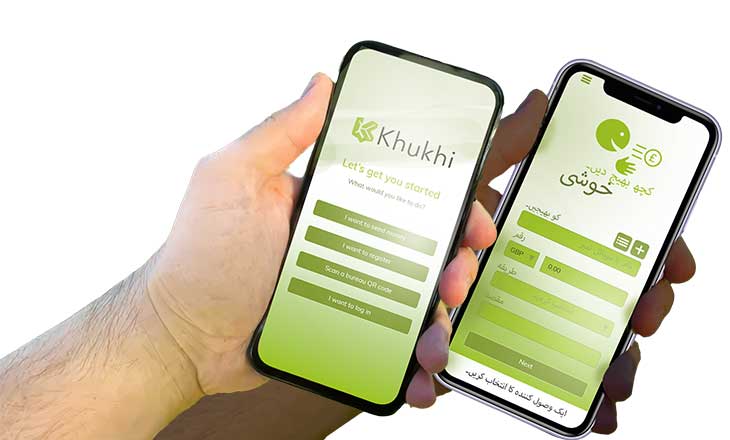 Hands holding mobile phones